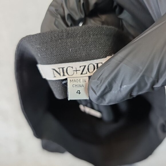 Nic + Zoe Pintuck Slit Leg Trouser Pants Women's Size 4 Black Onyx High Rise - Picture 4 of 16